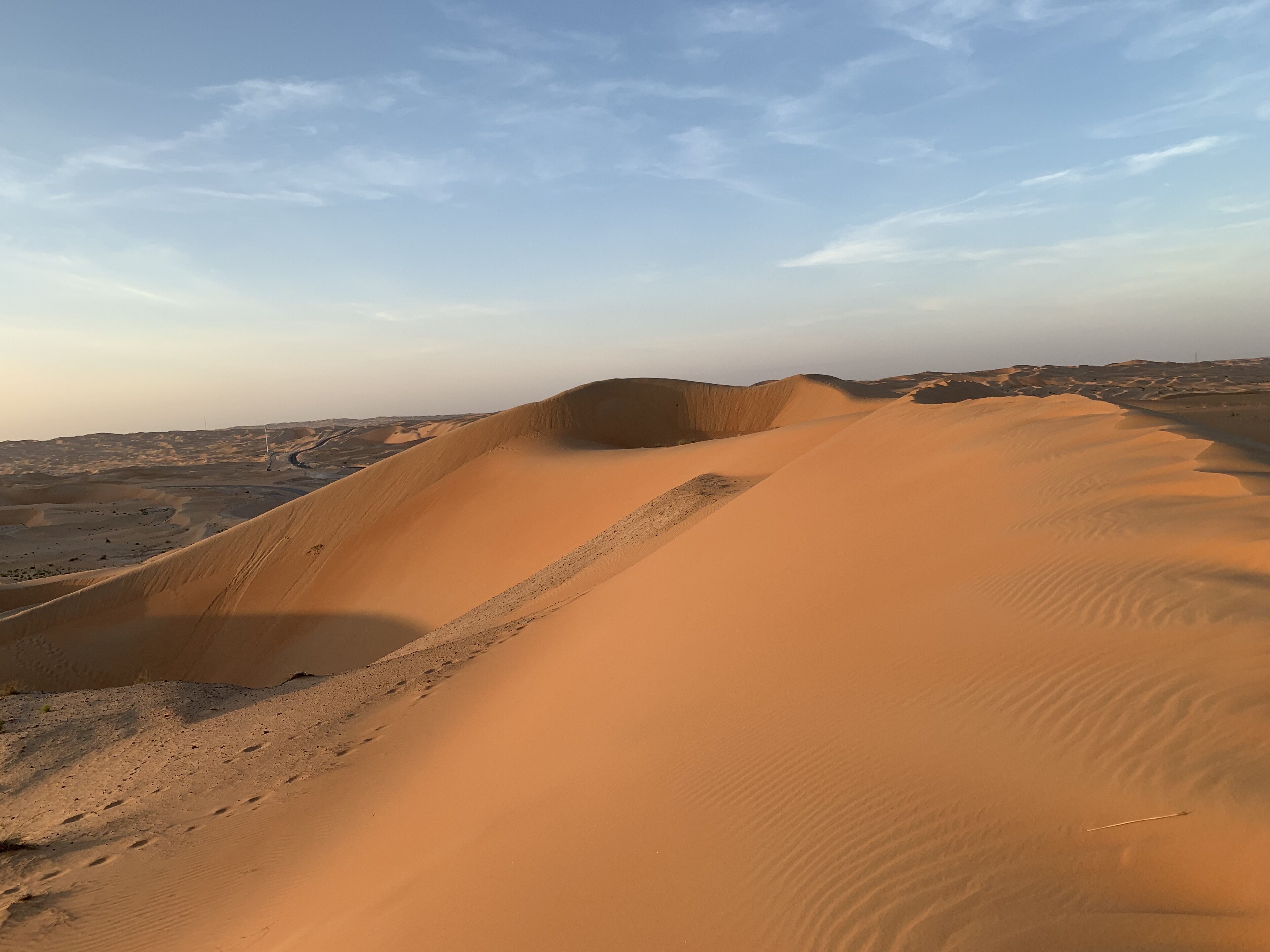 Sand dunes of the Rub' al Khali at low sun